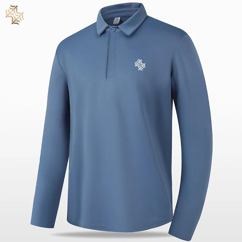 SBWL-Polo respirant à manches longues pour homme, chemise de base sportive, course à pied, golf éque