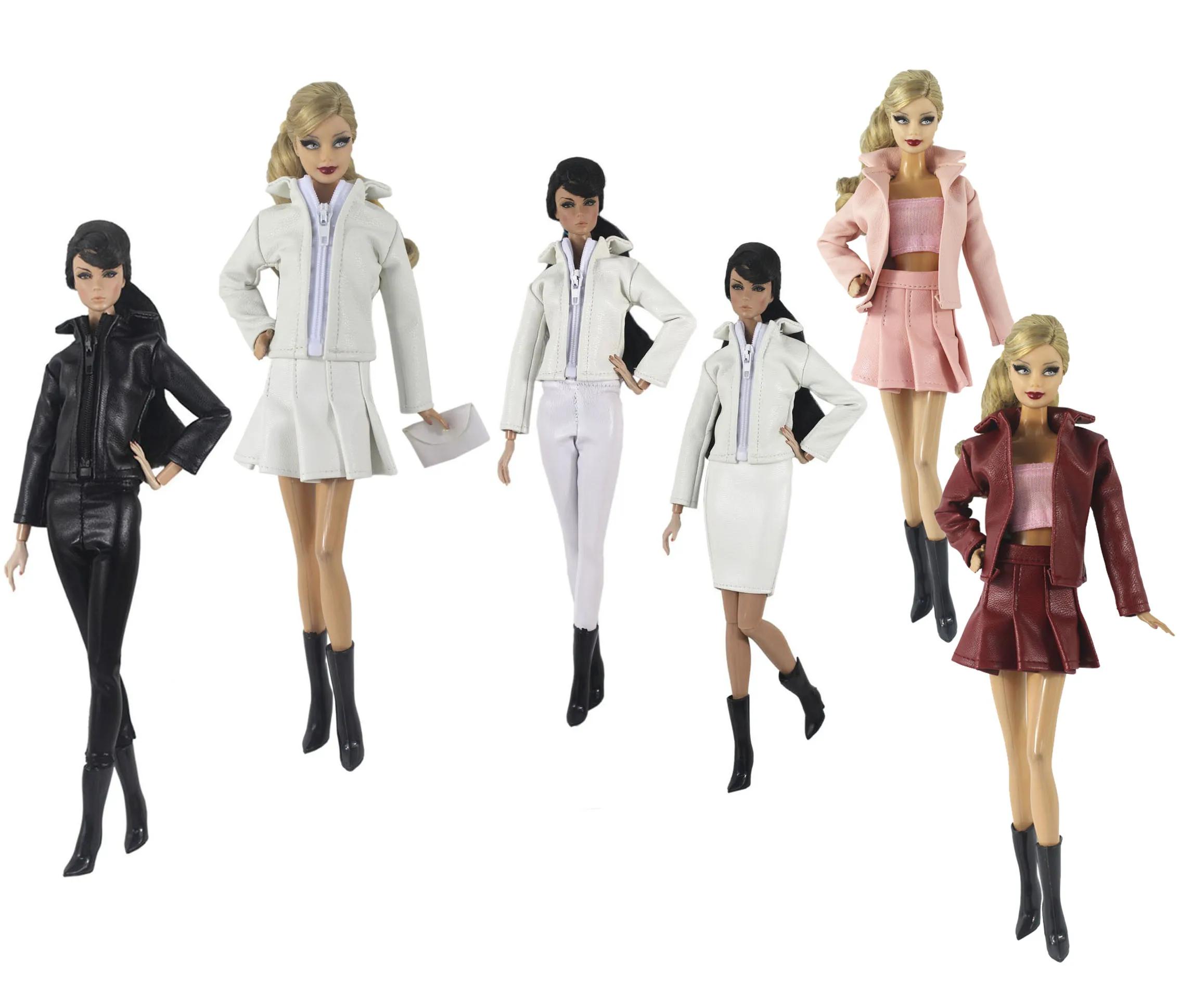 Ensemble de vêtements de poupée en cuir, échelle 1:6, tenue pour poupée de 11.5 pouces, 30cm, plusie