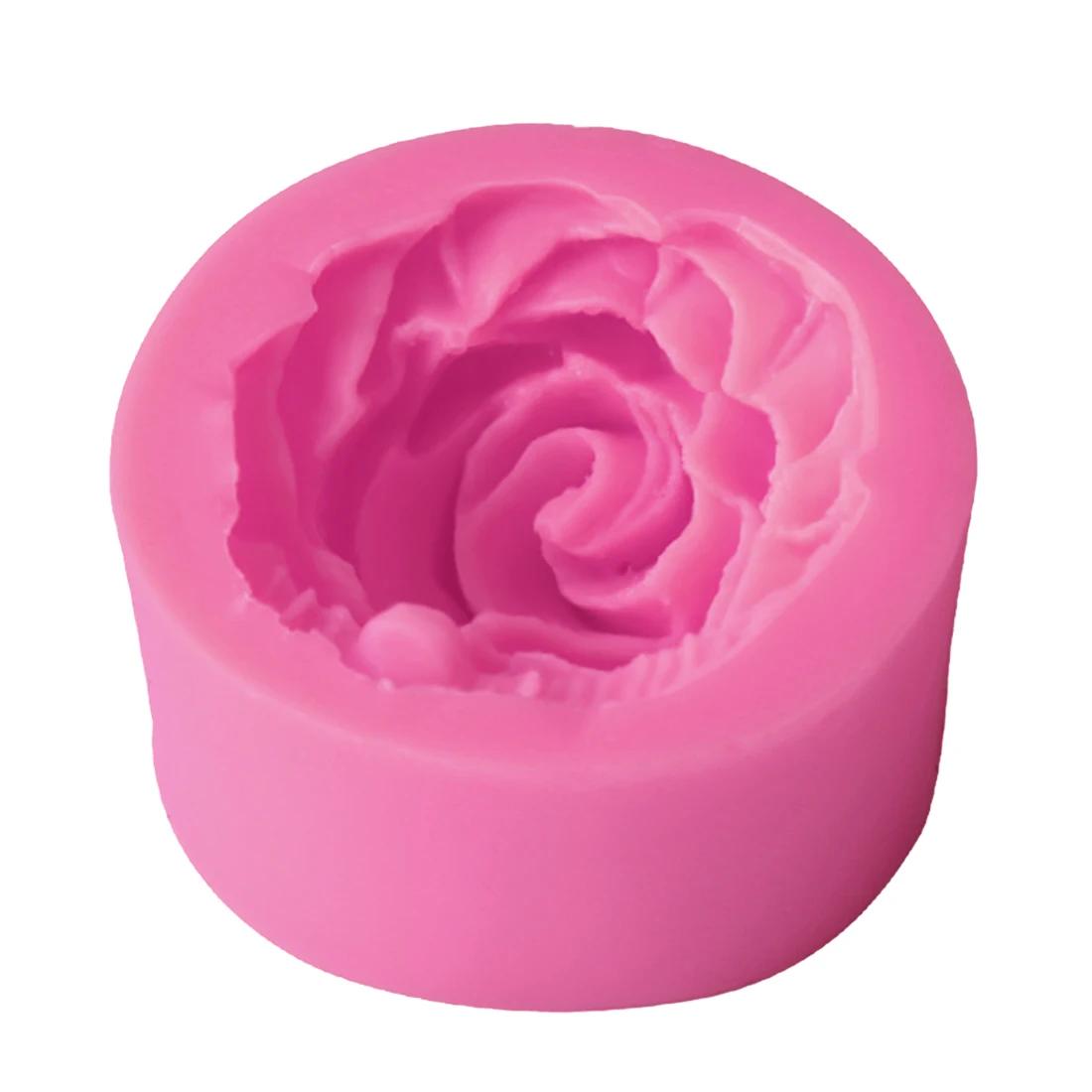 Moule 3D en Silicone avec fleur de Rose, outils de décoration de gâteaux, Fondant, décoration cadeau