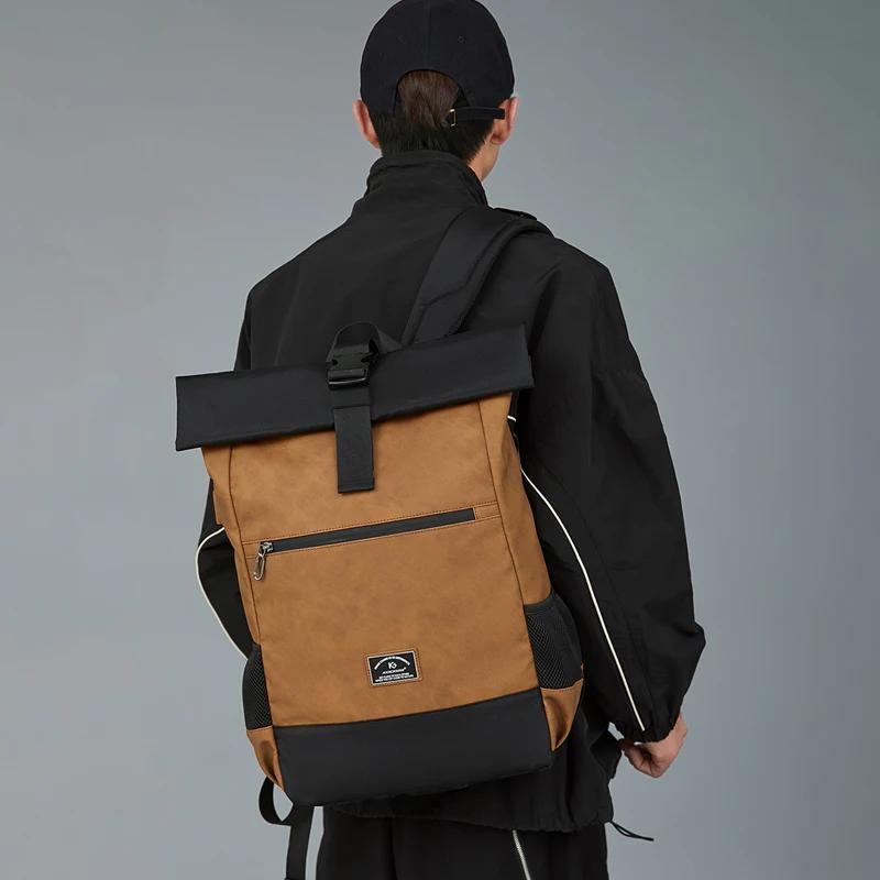 Sacs à dos d'ordinateur imperméables pour hommes et femmes, cuir PU léger, sac à dos à roulettes de 