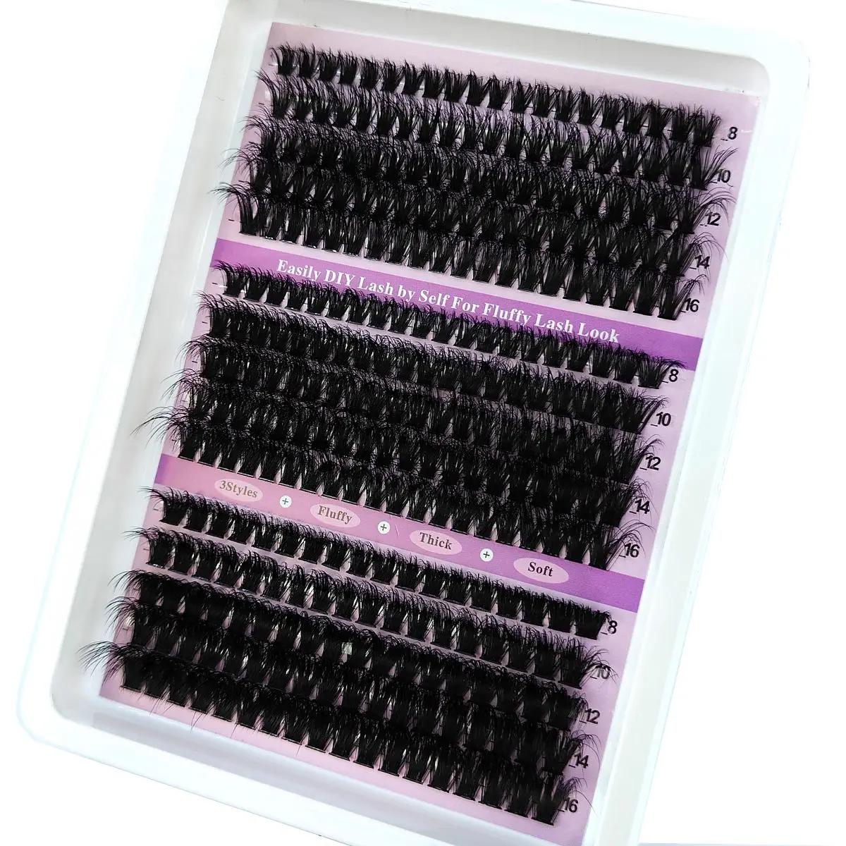 HBZGTLAD 15 rangées de cils moelleux 60D-100D grappes de cils épais naturels D/CC/DD cils individuel