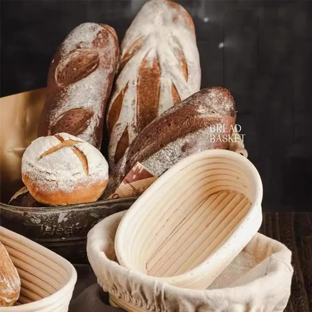 Panier à pain Banneton, 5/8 pièces, rotin naturel, osier, ovale, rond, pâte, paniers à levain, canne