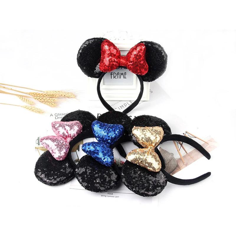 Minnie Mouse oreilles bandeau grande taille paillettes arc femmes fête fille bandeau Festival chaud 