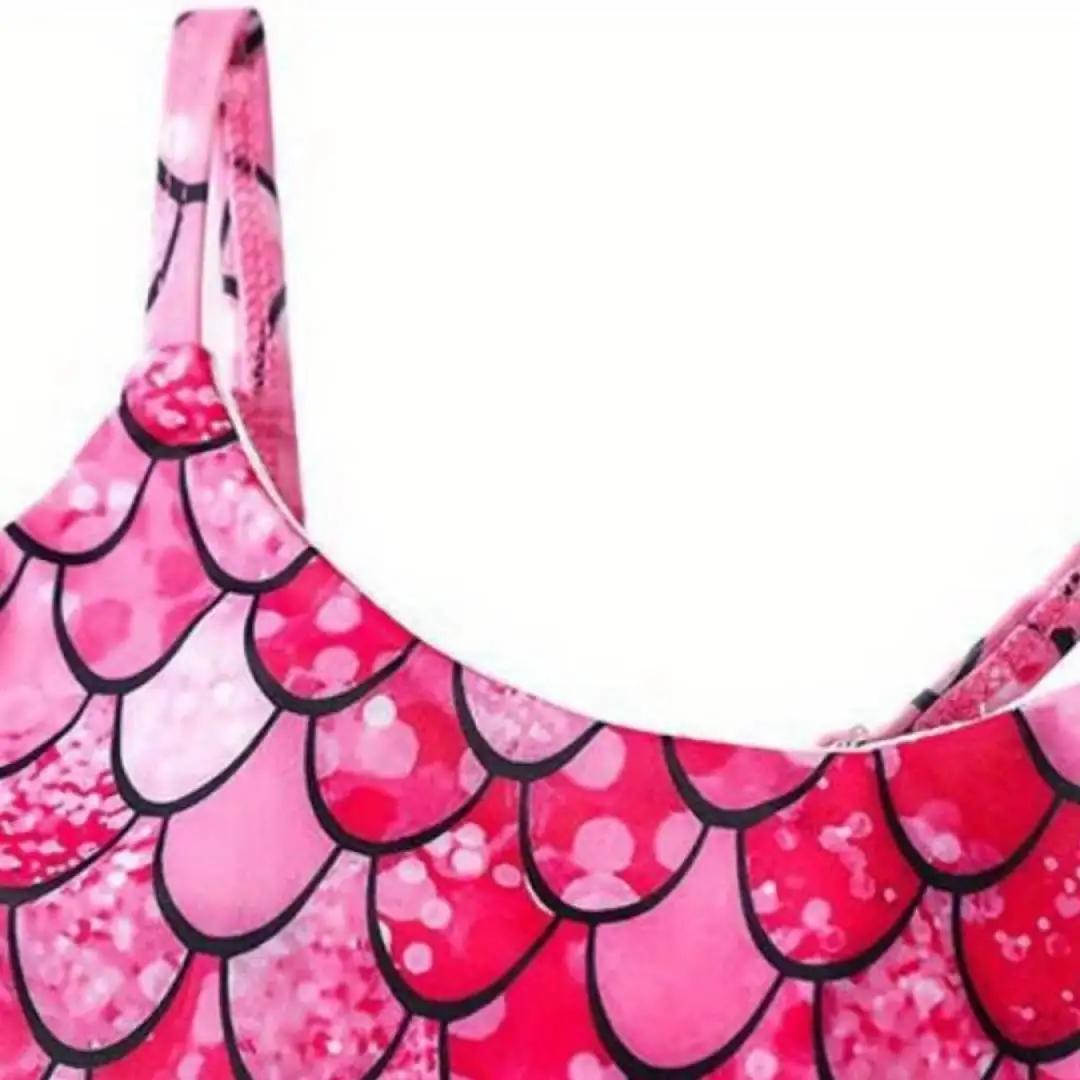 Mignon filles une pièce maillot de bain sirène échelle dégradé rose violet bleu mode plage piscine é