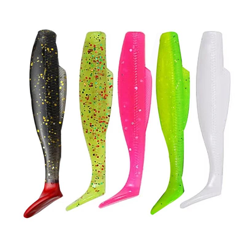 TAKEDO 6PCS/BAG 8CM 3.5G Leurre souple flottant en TPR, type insecte, avec queue en T, pour la pêche