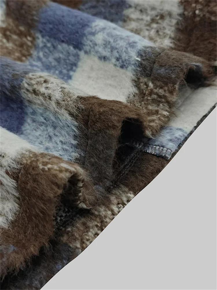 UOOZEE femmes Vintage Style britannique Plaid manches bouffantes vestes printemps automne manches lo
