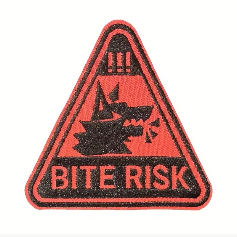 Patch brodé à risque de morsure, 1 pièce, fer sur avertissement, lettre humoristique, Badge de décla
