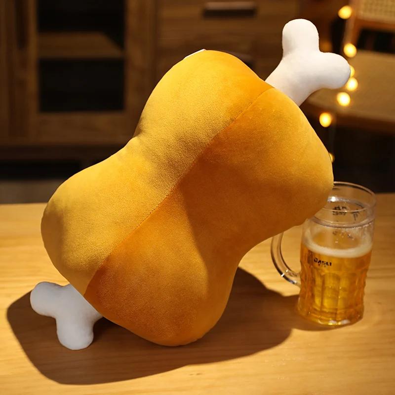 Oreiller à double usage en forme d'os de viande de dessin animé, 42cm, coussin chauffe-mains, oreill