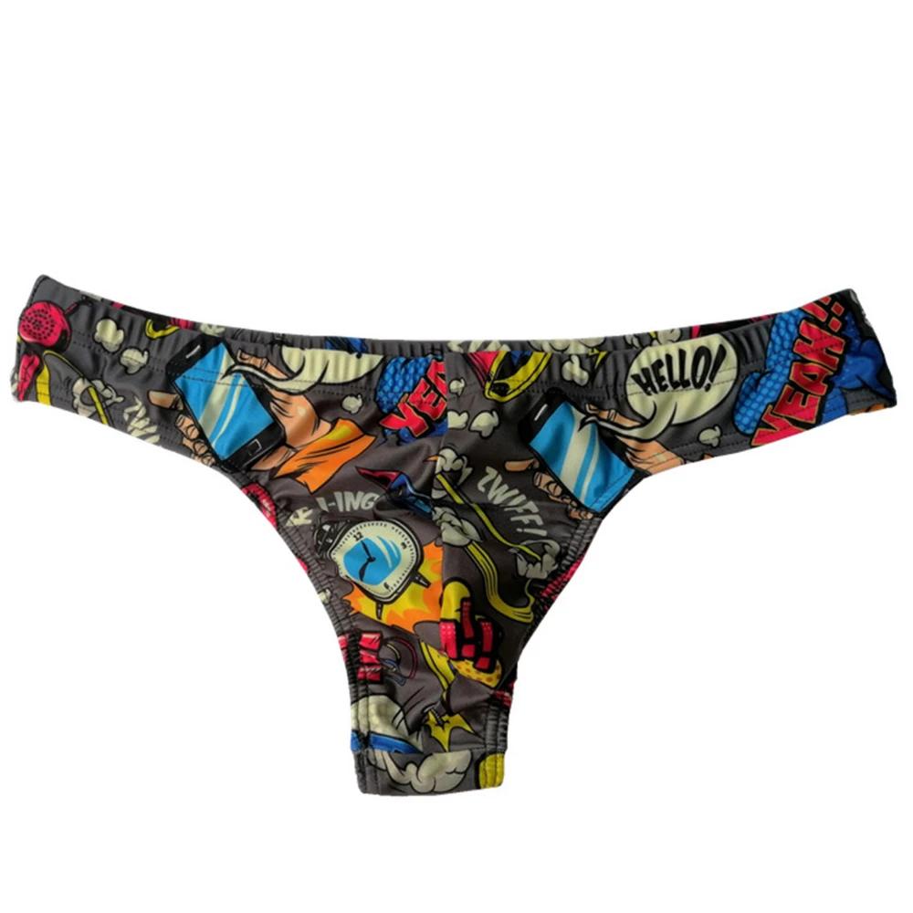 Maillot de bain traditionnel pour hommes, culotte tanga, Style Pop amusant, taille basse, Bikini, Se