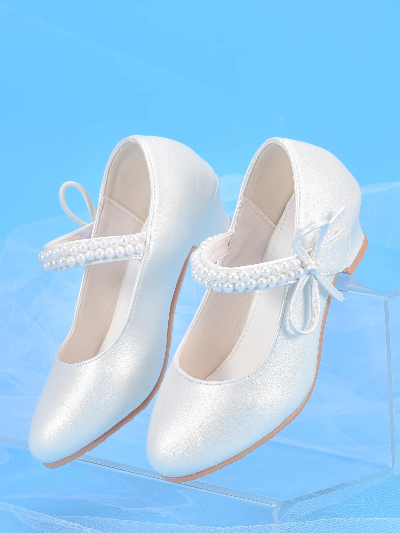 Talons hauts Princess Fashion pour filles, blancs, idéaux pour les robes, les spectacles, les fêtes