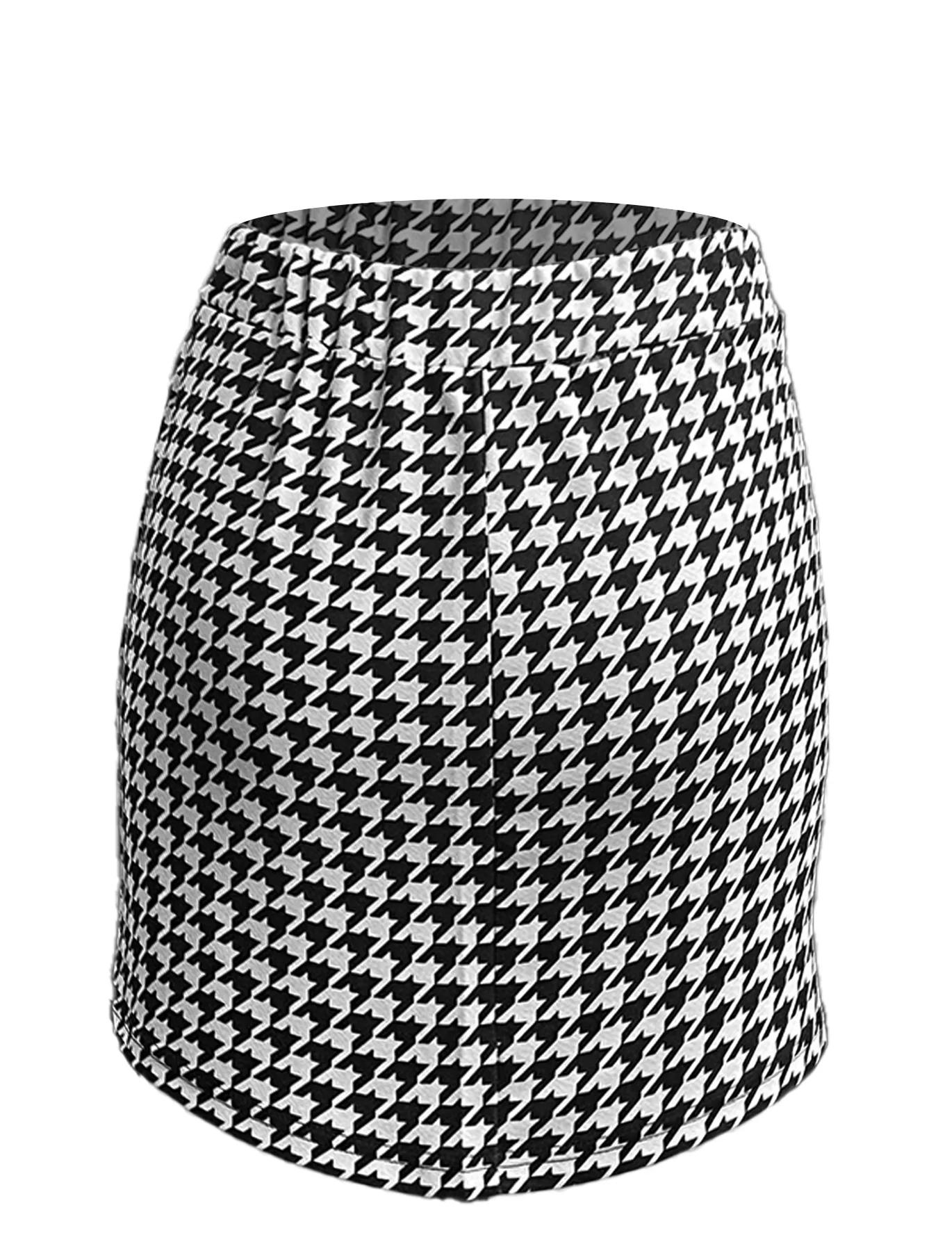 Demi-jupe élégante à taille élastique de style Qianniao, jupe courte taille haute moulante aux hanch