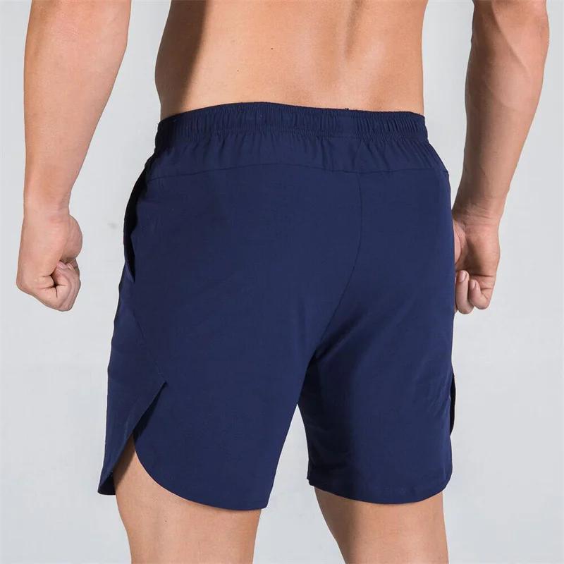 Short de sport de fitness à double pont pour hommes, slim, séchage rapide, tissé, respirant, pantalo