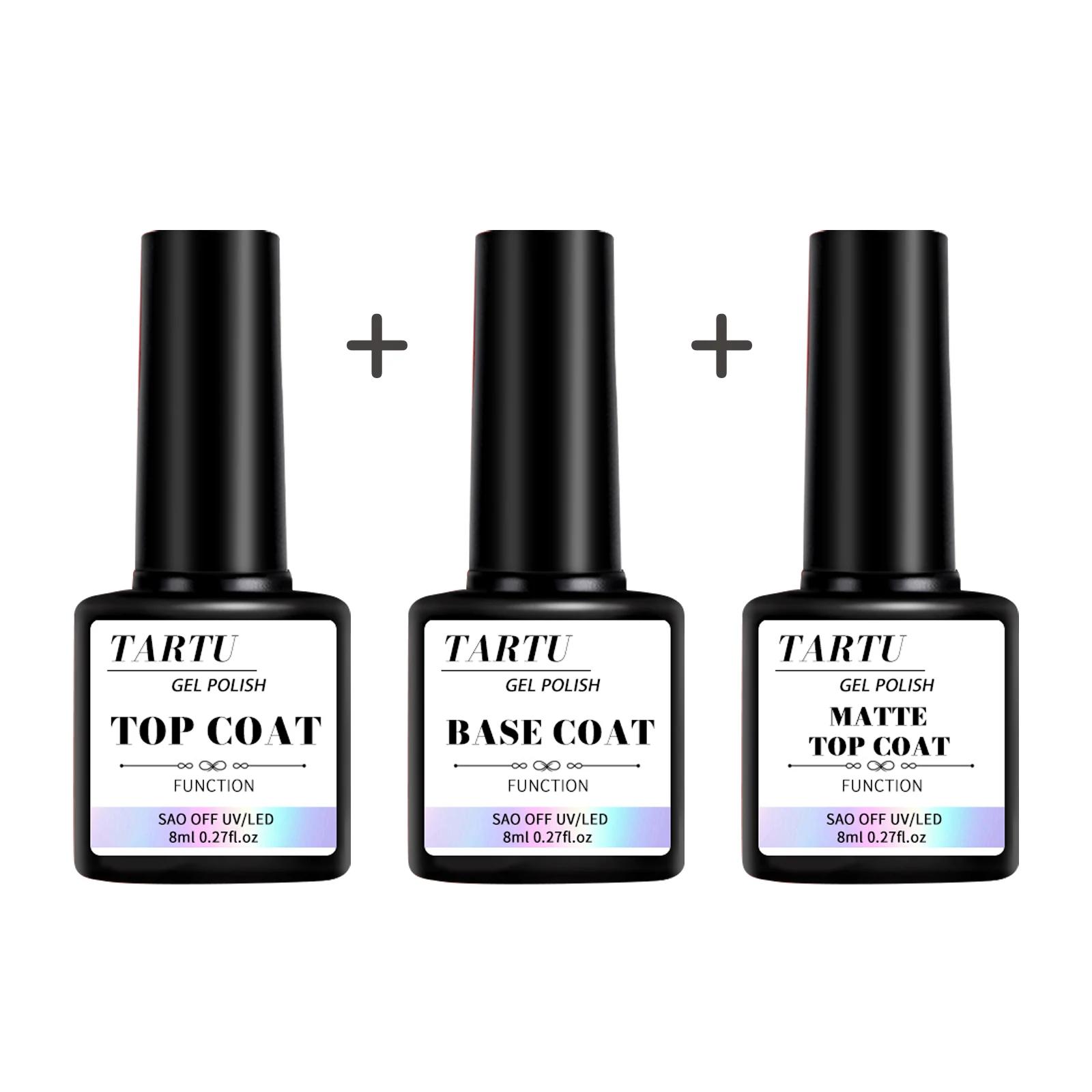 Ensemble de Nail Art en Gel fonctionnel de 8Ml, avec couche de Base et couche de finition en diamant