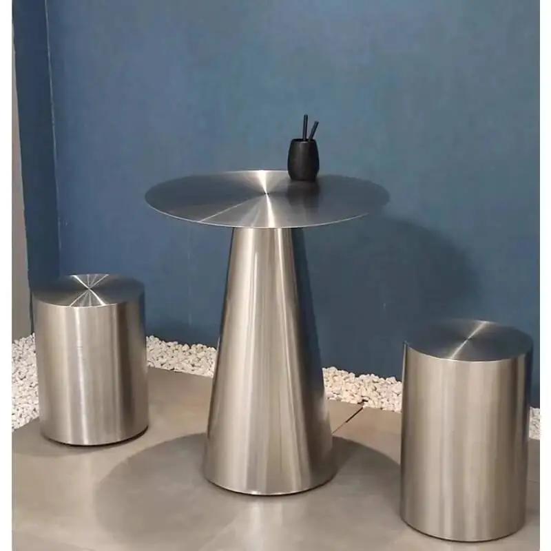 Tabourets de maison en acier inoxydable, café, chaussure ronde légère, tabouret de luxe, table créat