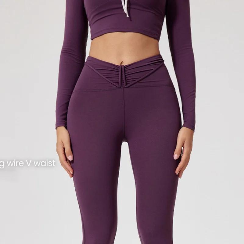 Cloud Hide – pantalons de sport violets pour femmes, longs pantalons de Yoga, d'entraînement à domic