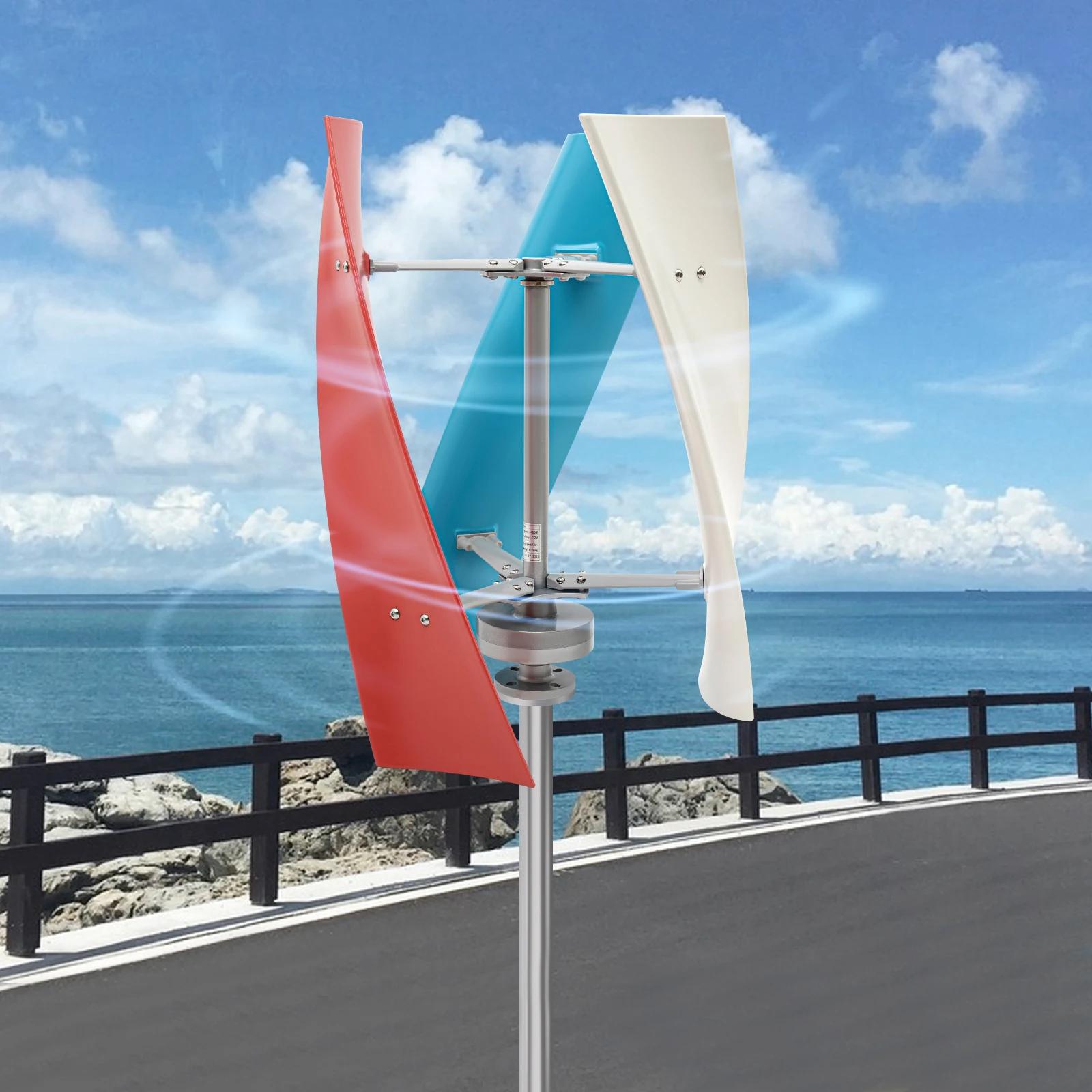 Turbine éolienne verticale à 3 pales 450W, ailes en fibre de verre haute résistance, générateur avec