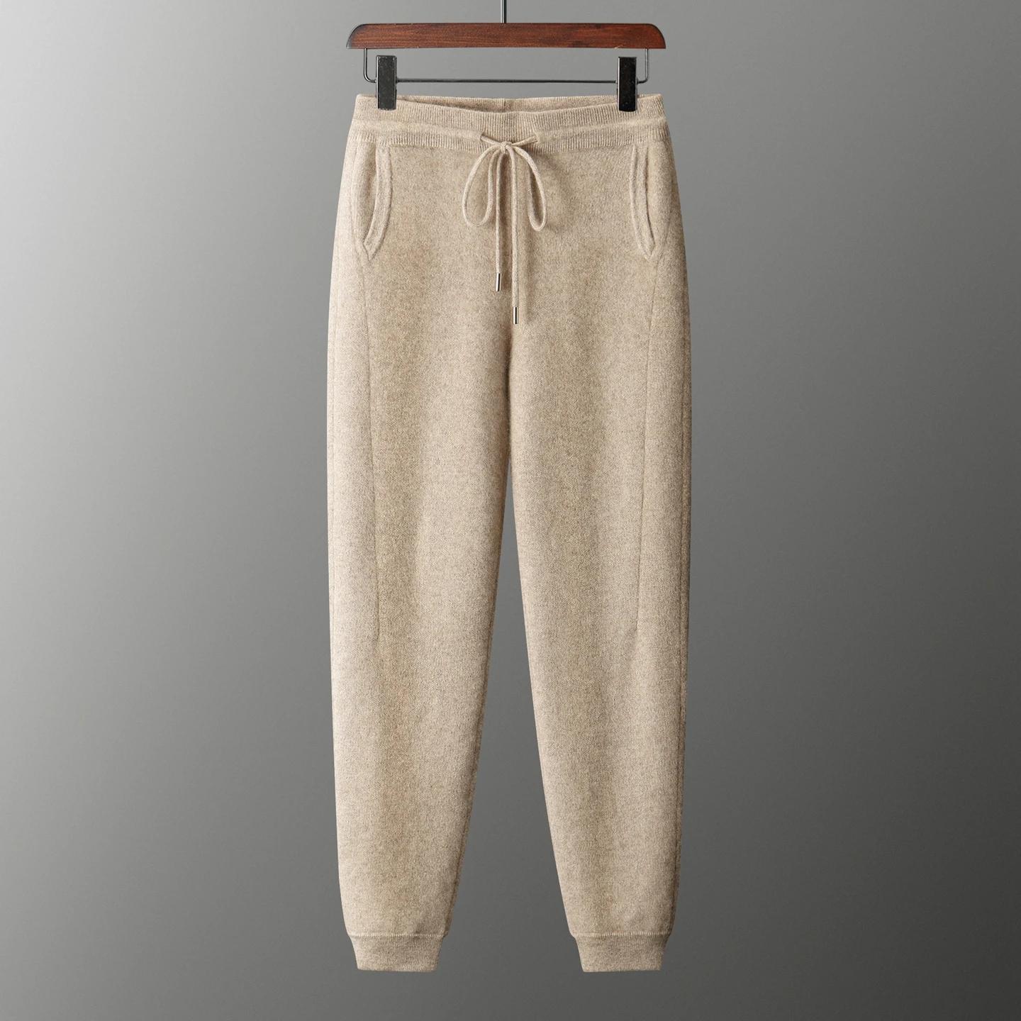 Cardigan pantalon en laine mérinos pour homme, pull en tricot, veste épaisse à fermeture éclair, pan