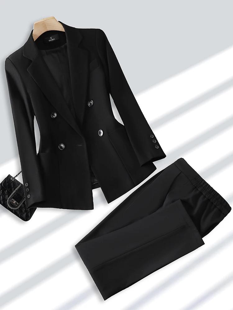 Costume pantalon à la mode pour femmes, tenue de bureau et de travail, Blazer et pantalon Beige, noi