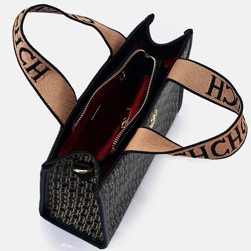 Sac à main pour femme CH Fashion, imprimé monogramme, logo métallique de haute qualité, décontracté,