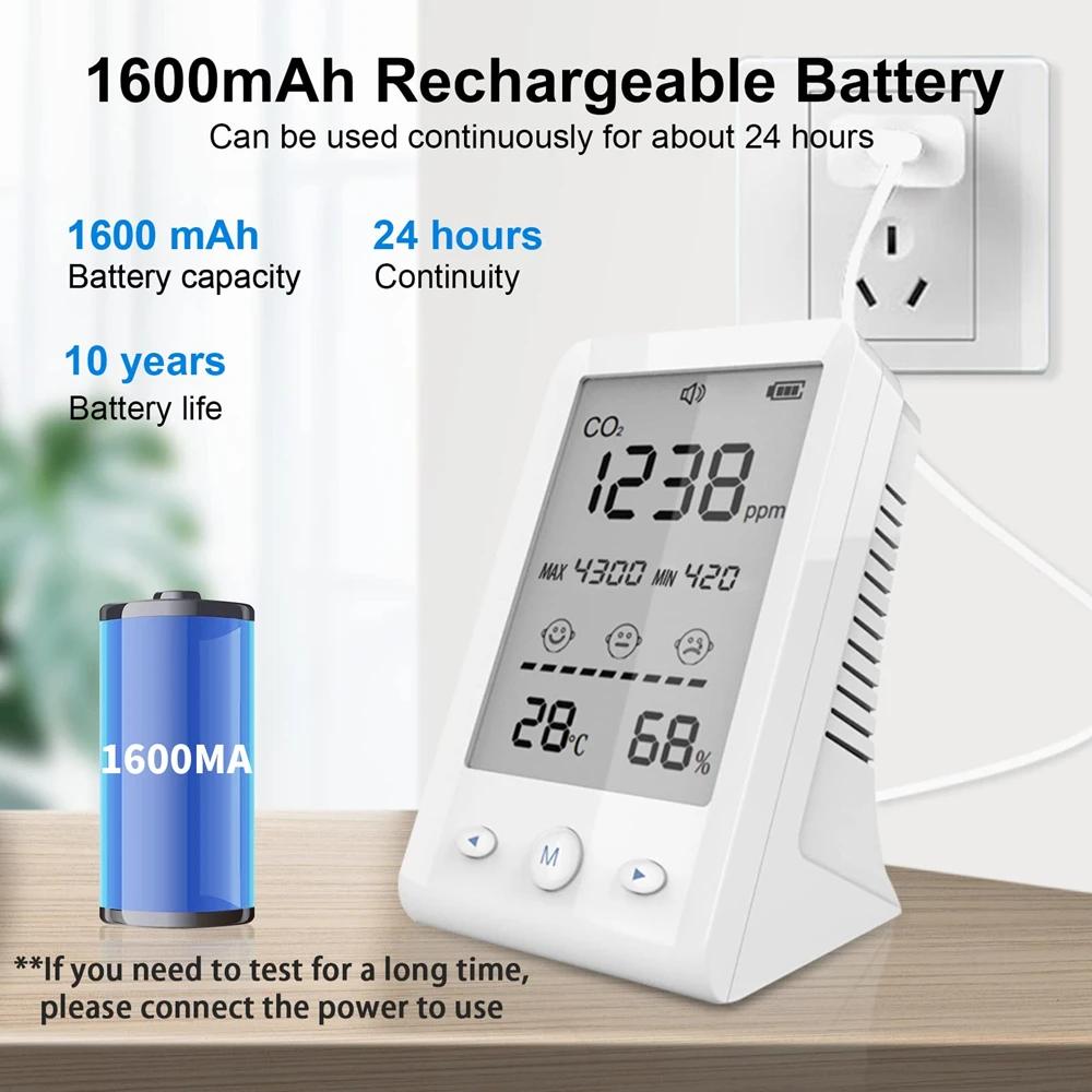 NDIR Co2 mètre alarme température humidité détecteur 3 en 1 moniteur de qualité de l'air analyseur d