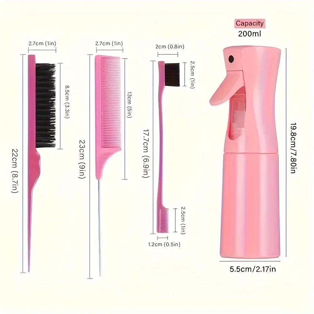 Ensemble de peignes de coiffure 4 pièces, comprend une brosse à bord de queue de Rat et une brosse n