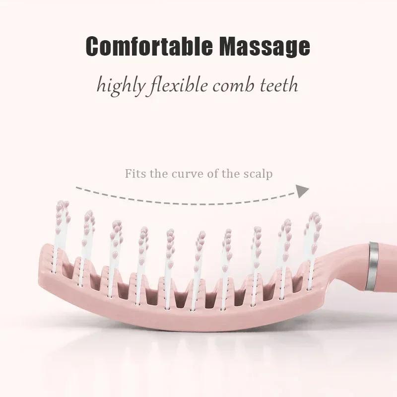 Brosse à cheveux démêlante, peigne de Massage du cuir chevelu creux, peigne à dents larges, brosse d