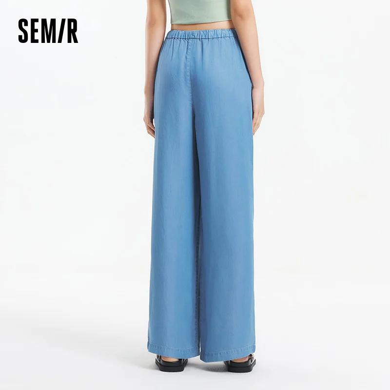 Semir taille élastique Denim pantalon femmes drapé ajustement 2025 été nouveau refroidissement jambe