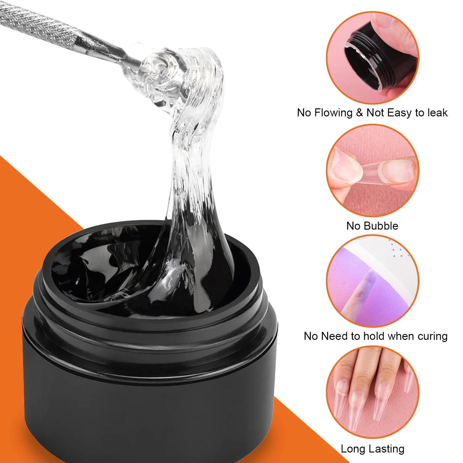 Gel de colle à ongles solide pour ongles à pression, faux ongles, ongles en acrylique, Gel solide à 
