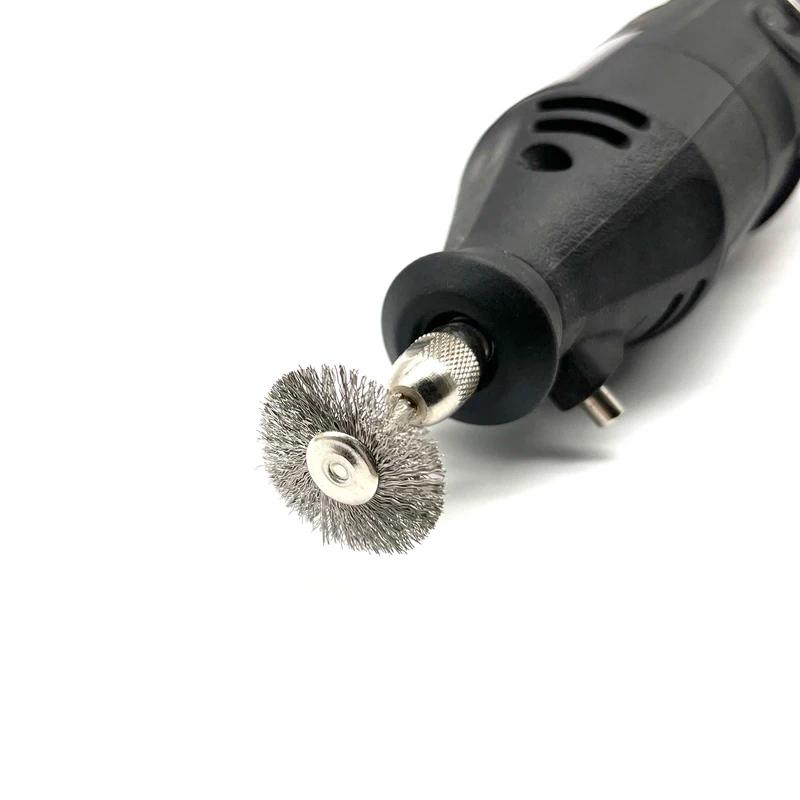 24 pièces brosse en laiton roues en fil d'acier brosses perceuse outils rotatifs polissage pour outi