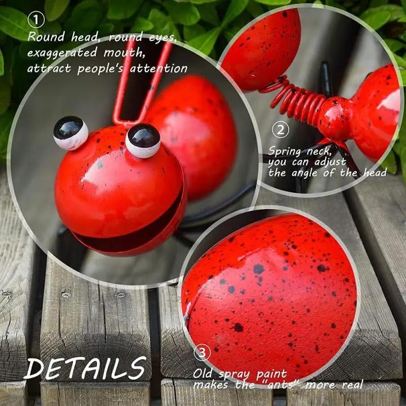Nouveau 4-1PC fourmi décor extérieur jardin mignon insecte métal fourmi salon mur Art Sculptures ten