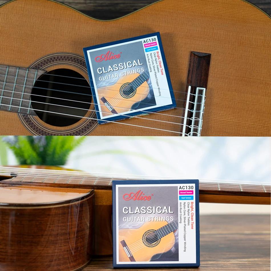 Alice AC130 guitare classique professionnelle cordes de guitare plaqué argent cuivre enroulé clair N
