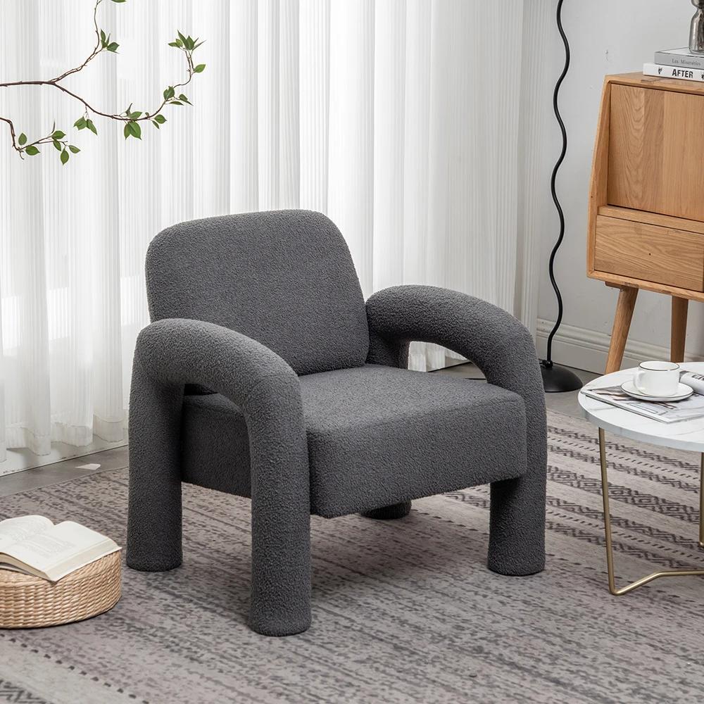 SEYNAR-Chaise sherpa moderne au design unique, chaises d'appoint à pied pour salon, pour adultes