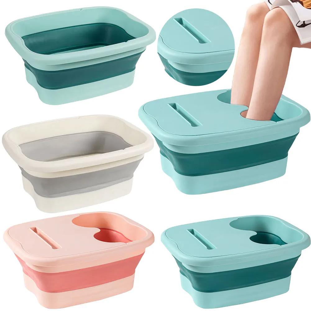Bain de pieds portable pour massage, facile à prendre, baignoire de trempage des pieds, bassin plian
