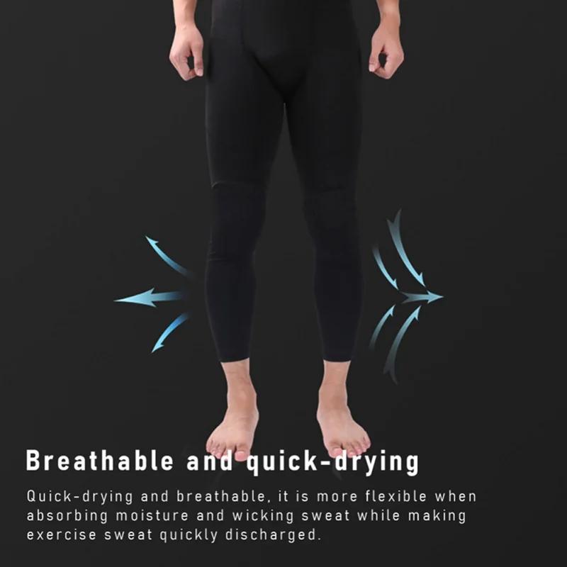 Leggings de compression capri avec genouillères pour hommes et femmes, collants rembourrés, pantalon