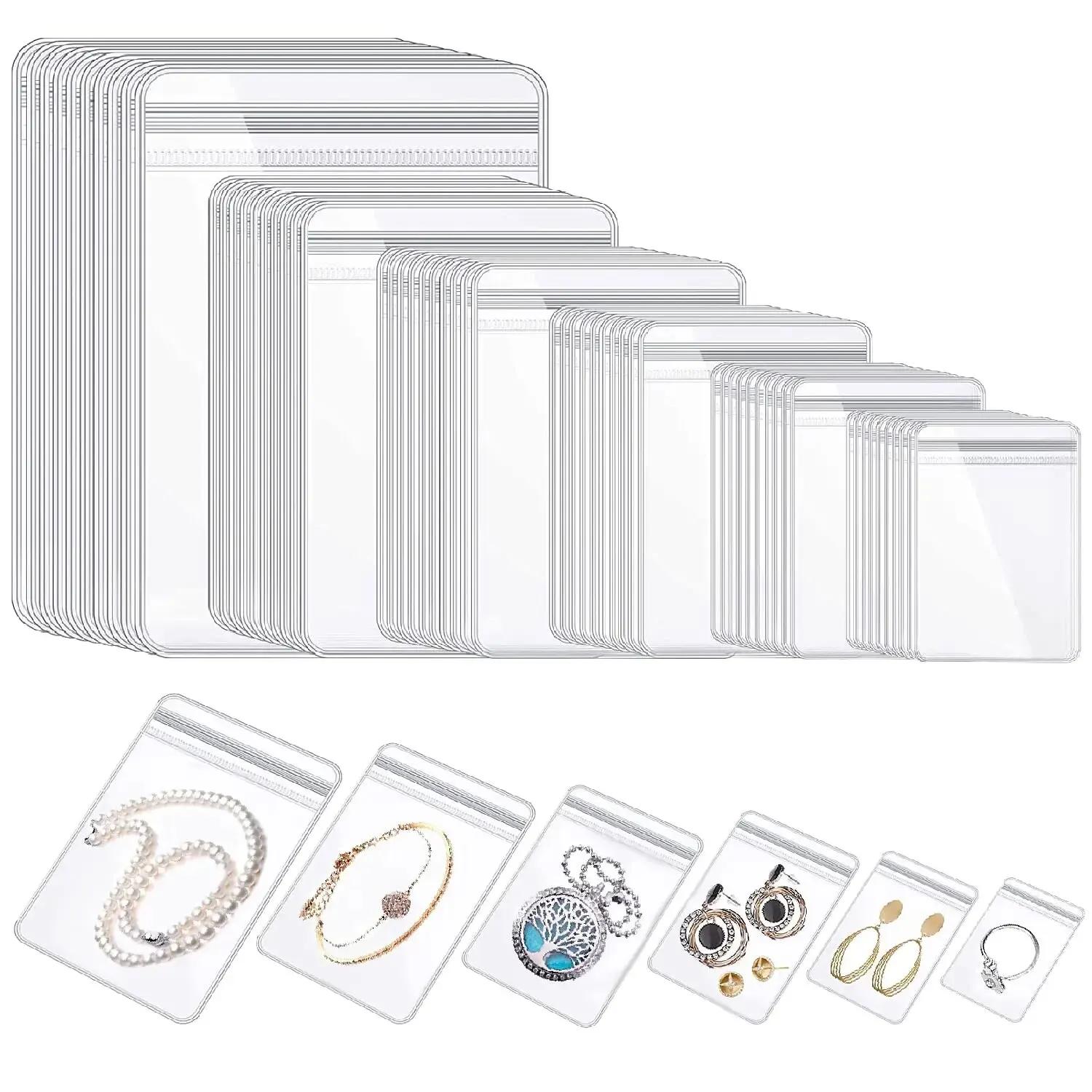 Petits sacs de rangement en plastique transparent à fermeture éclair auto-scellante pour bijoux, pou