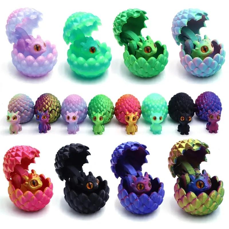 Mini Dragon imprimé en 3D avec œufs, pour la décoration de la maison, petit œuf de Dragon, jouet pou
