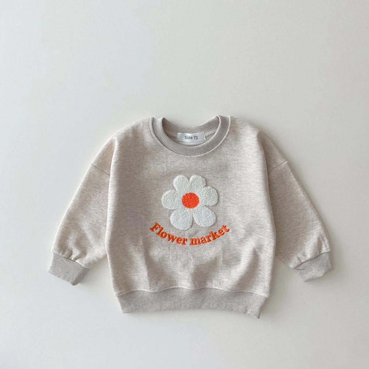 Automne bébé filles vêtements ensemble fleur lettre imprimer pull haut + pantalon enfants vêtements 