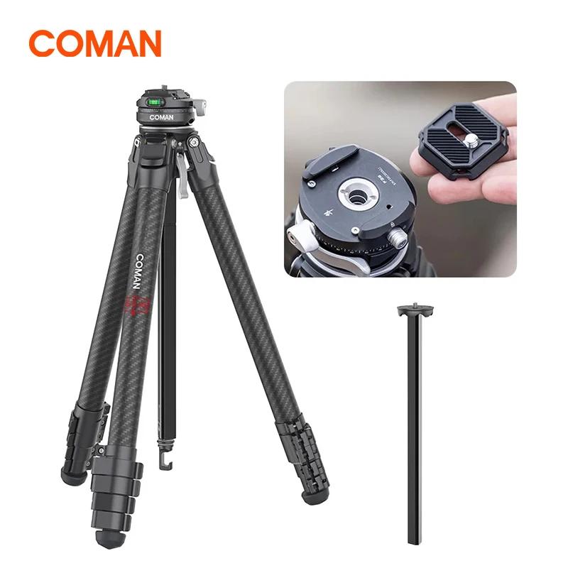 Trépied en fibre de carbone COMAN Zero F38 Travel avec rotation à 360° °   Tête sphérique panoramiqu