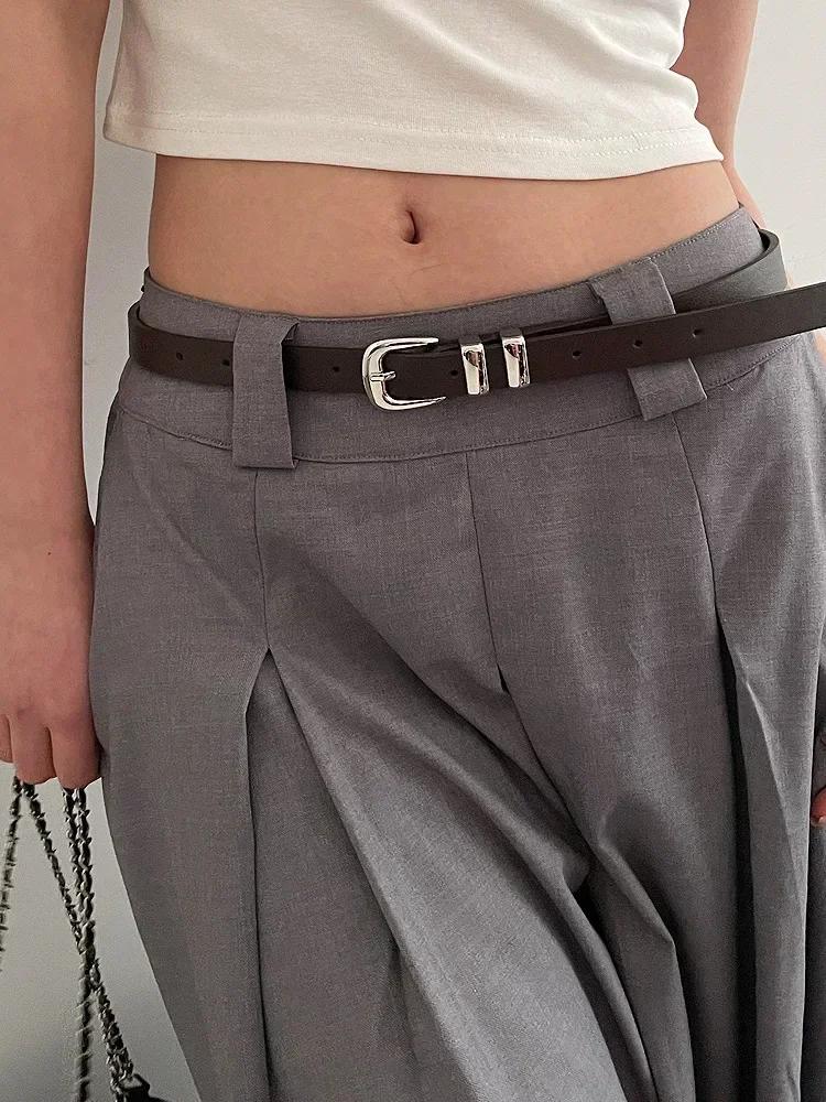 Ceintures de Style minimaliste pour femmes, simples, couleur unie, polyvalentes, placage de couleur 