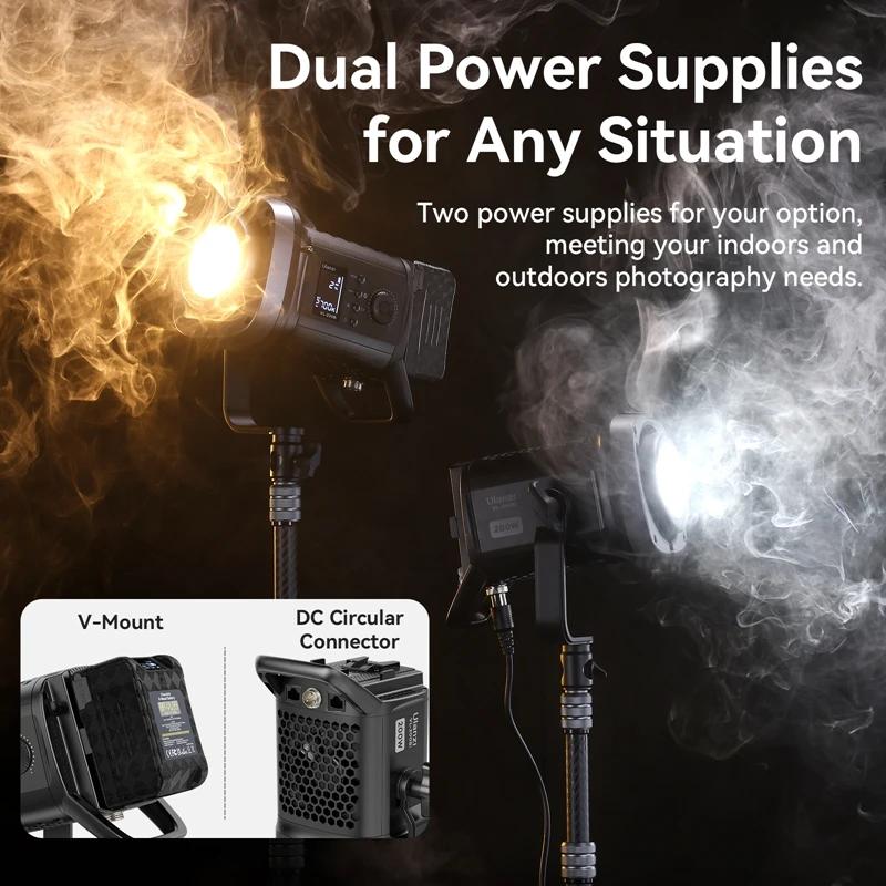 Ulanzi VL-200Bi 200W V-Mount COB Light sans fil Andrea Control 2700K-6500K Video Light for Skit Vide