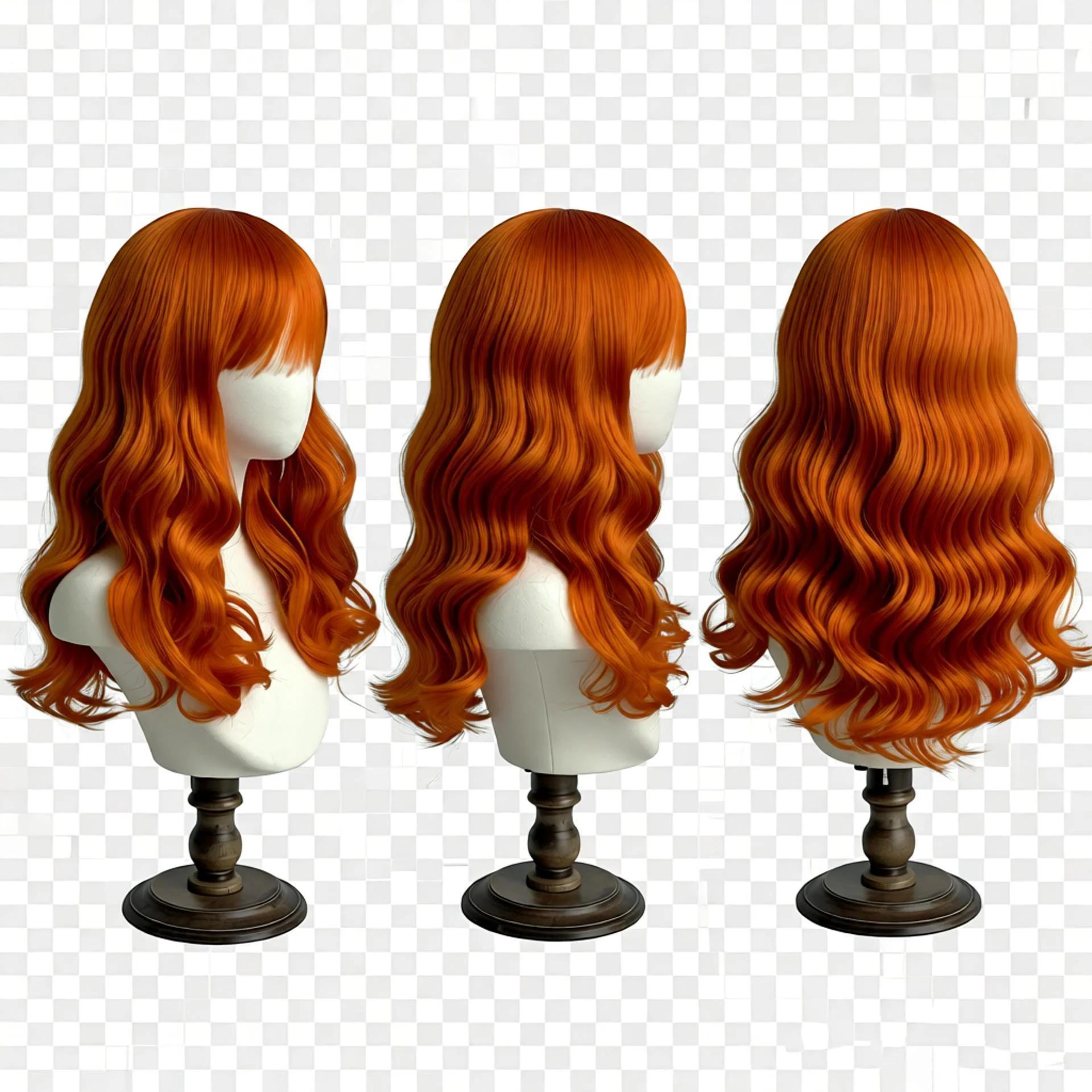 Perruque orange longue et bouclée pour fille, accessoire de performance et de photographie pour enfa