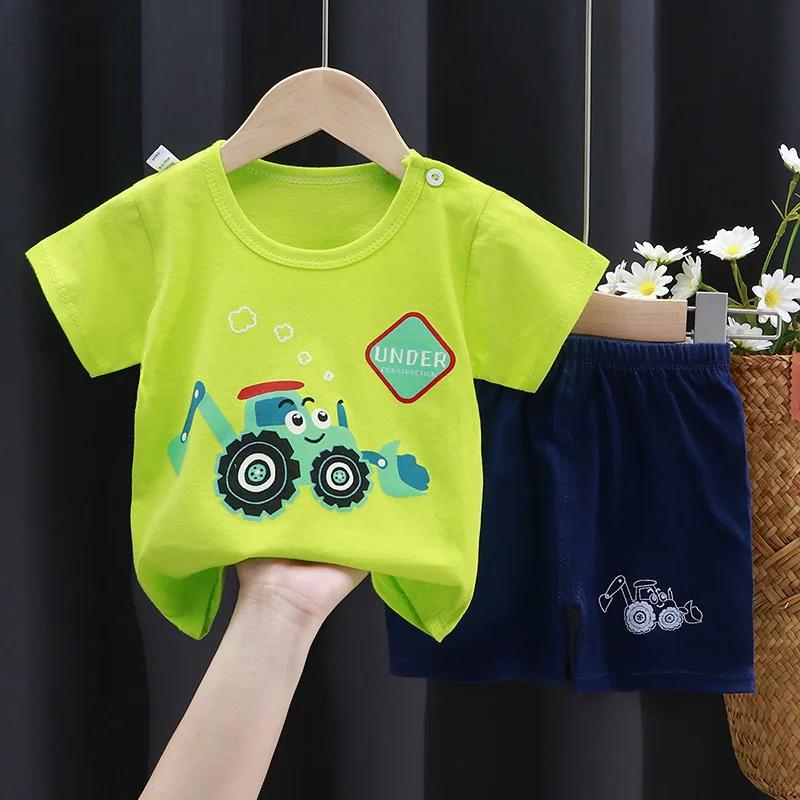 Ensembles de vêtements pour enfants garçons dessin animé imprimé t-shirt Simple mode t-shirts Shorts