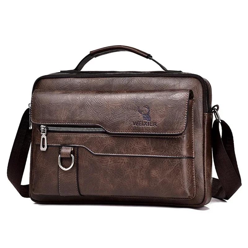 WEIXIER – sac à bandoulière multifonction en cuir Pu pour hommes, sacoche de grande capacité, fourre