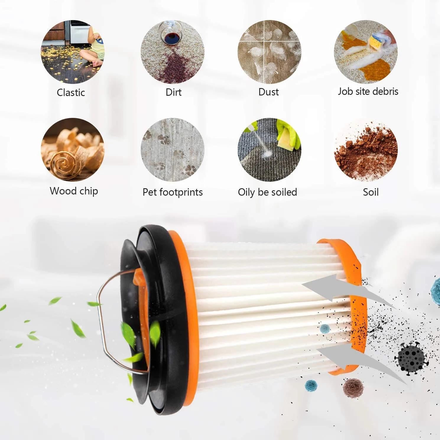 Lot de 8 filtres d'aspirateur en tissu de rechange pour Shlavabo ION W1 S87, sans fil, WV200, WV201,