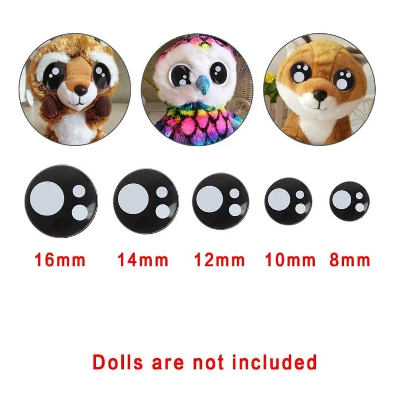 Yeux de poupée de dessin animé, 100 pièces/boîte 8-16mm, yeux de sécurité pour poupée faite à la mai