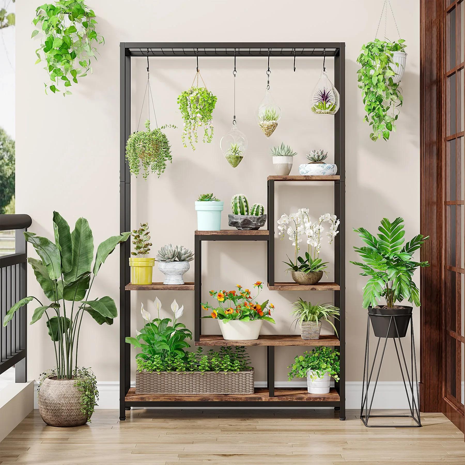 Tribesigns Support pour plantes d'intérieur à 5 niveaux de hauteur, grande étagère pour plantes en m