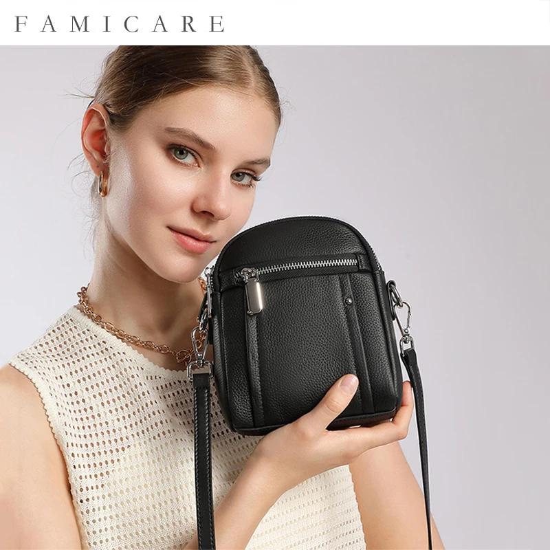 2025 nouvelles dames mode polyvalent Mini sac Mobile filles en cuir véritable porte-monnaie femmes d