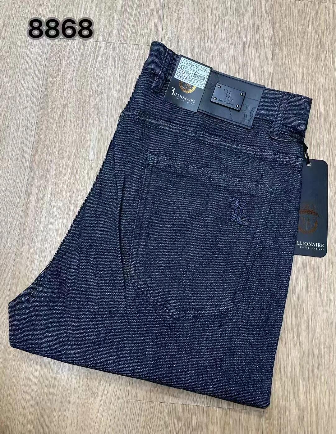 BLLIYOSS BILLIONAIRE Jeans pour Hommes Coton Fin Printemps Été 2026 Nouveauté Broderie Décontractée 