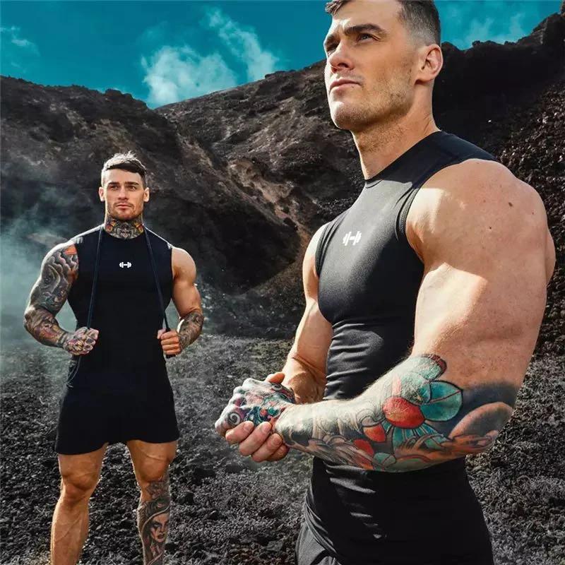 Débardeur de compression pour homme, séchage rapide, pour la course, le basketball, la gym et le fit