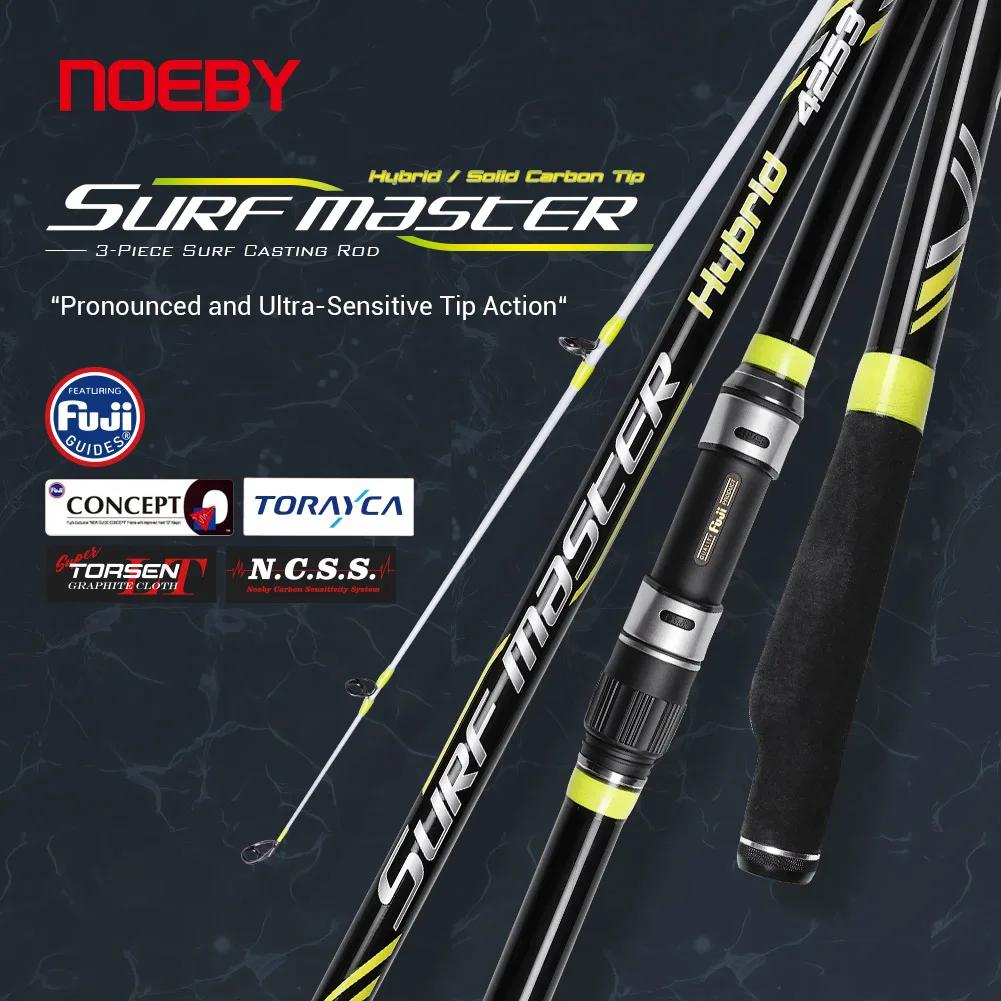 NOEBY Surf coulée canne à pêche 4.25m 3 sections solide pointe en carbone Fuji Guide DPS moulinet si